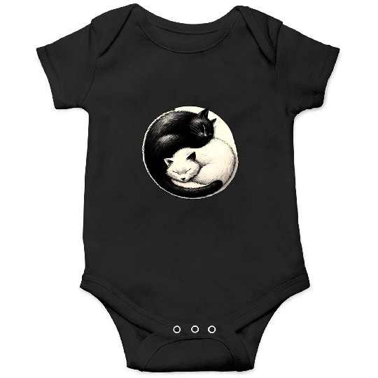 Yin and yang cats sleeping Onesies