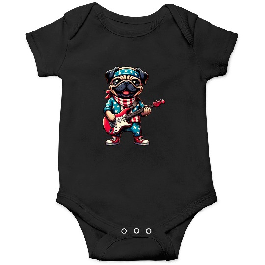Pug Guitarist Onesies