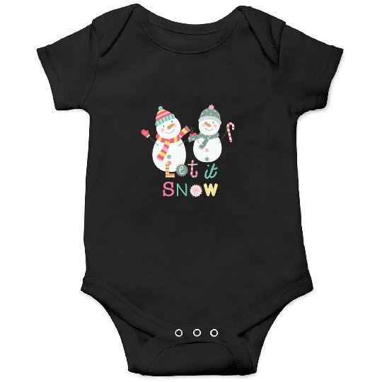 Fun Snowman Let It Snow Colorful Christmas Onesies