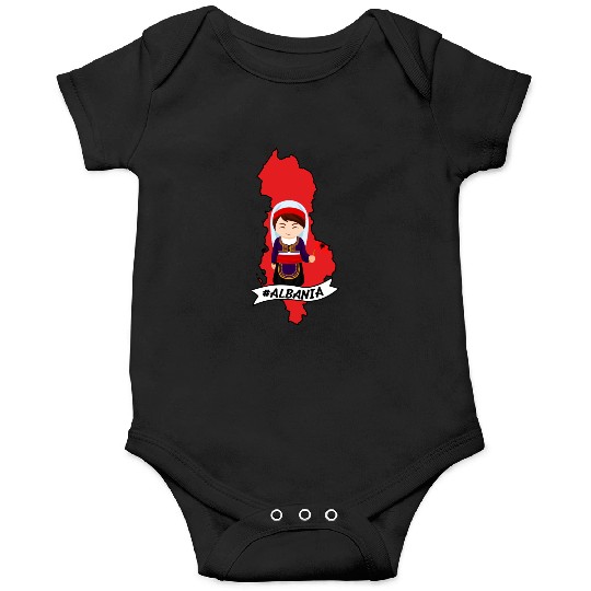 Albania Flag Map (Girl) Onesies