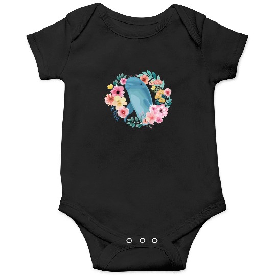Dolphin Flower Floral Onesies