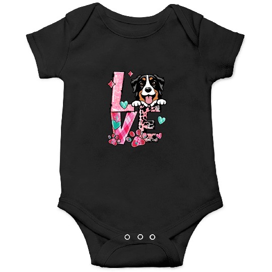 Bernese Dog I Love My Dog Valentines Day Onesies