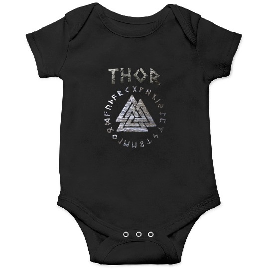 Thor Mjolnir Valknut Vikings Runes Onesies