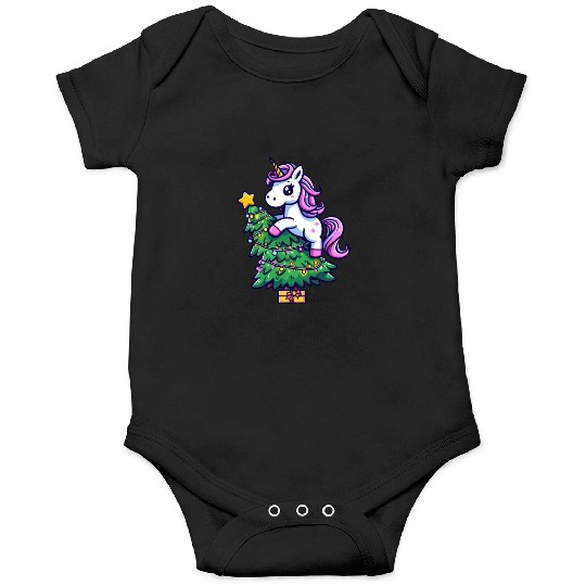 Christmas Unicorn - Magical Perch on the Christmas Onesies