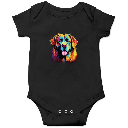 Watercolor Colorful Great Pyrenees Onesies