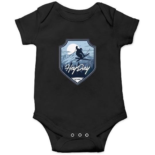 Skiing Free Style logo. By "Hey Day" Onesies