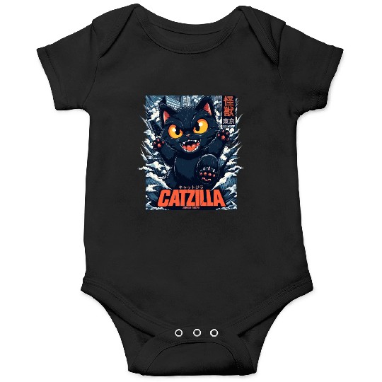 Kaiju Catzilla in Japan Tokyo Onesies