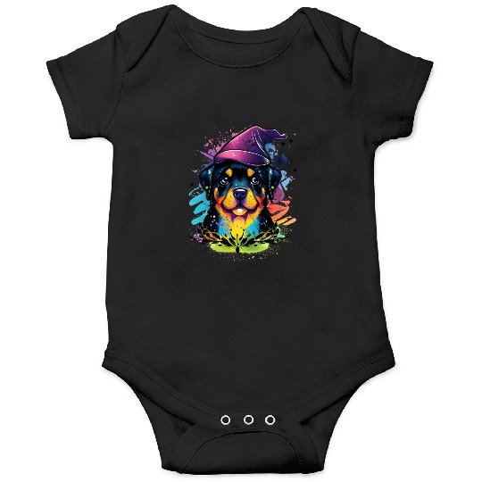 Colorful Kawaii Rottweiler Wizard Onesies