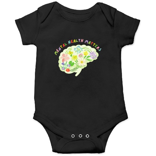 Mental Health Matters Floral Mind Nature Brain Onesies