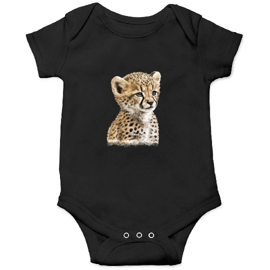 Baby Cheetah Watercolor Painting Portrait Onesies