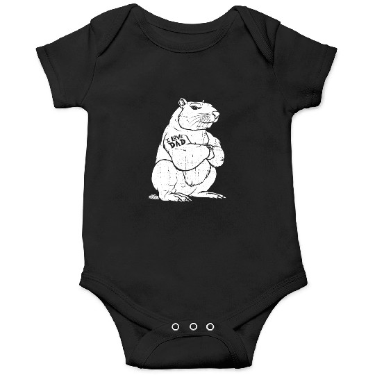 Capybara Biceps Tattoo I Love Dad Onesies
