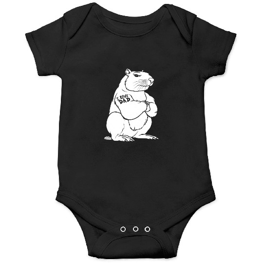 Capybara Biceps Tattoo I Love Dad Onesies
