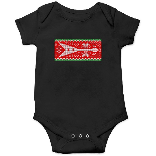 Christmas Pattern With Heavy Metal Electric Guitar Onesies