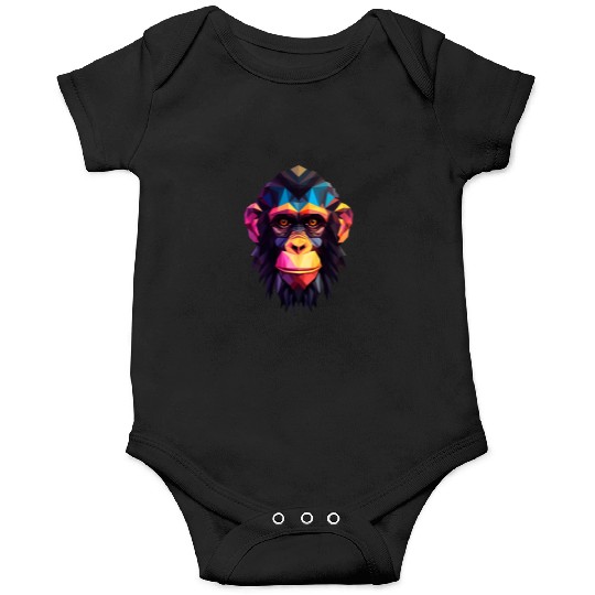 Geometric Style Chimpanzee Onesies