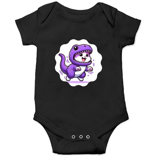 Energetic Cat in Velociraptor Costume - Playful Fe Onesies
