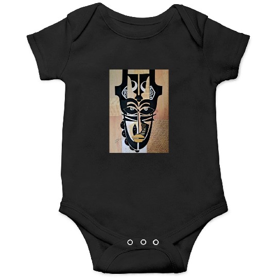 African Mask, Ethnic artwork, Tribal artistry Onesies