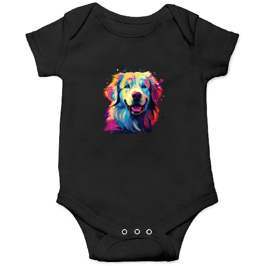 Watercolor Colorful Great Pyrenees Onesies