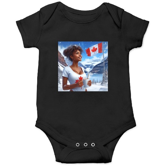 Canadian Winter Snow in Banff Canada Onesies