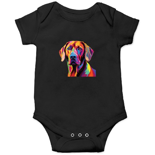 Watercolor Colorful Rhodesian Ridgeback Onesies