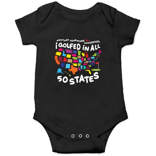 I Golfed in all 50 States USA Map Golf Bucket List Onesies