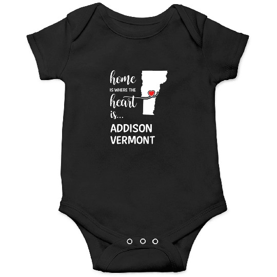 Addison County Vermont Is Where My Heart Is Gift Onesies