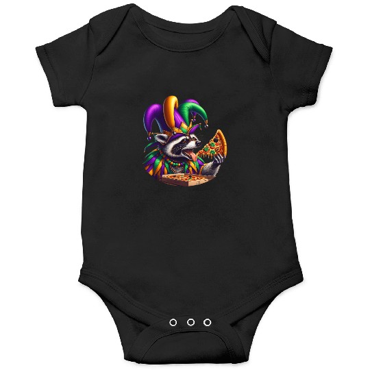Mardi Gras raccoon with fool's hat Onesies