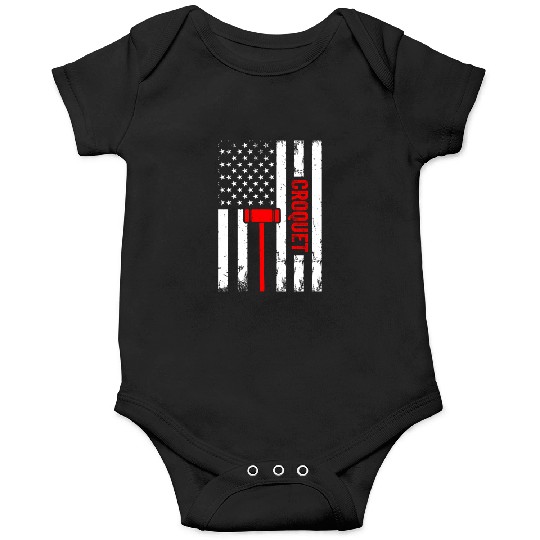 Croquet US Flag Croquet Player Onesies