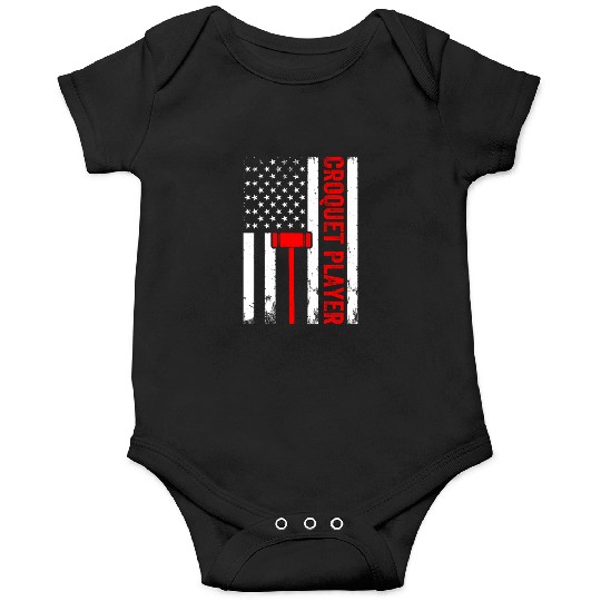 Croquet Player US Flag Croquet Player Onesies