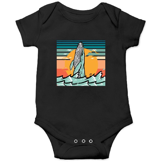 Whales Save The Whales Vintage Whale Watching Ocea Onesies