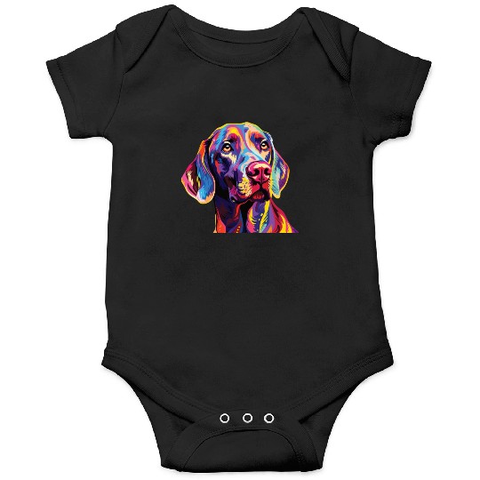 Watercolor Colorful Weimaraner Onesies