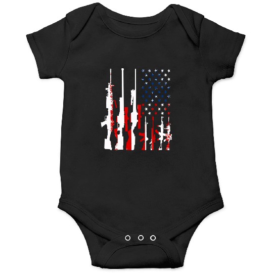Rifle gun flag Onesies