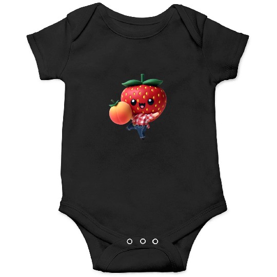 Dancing strawberry with peach Onesies