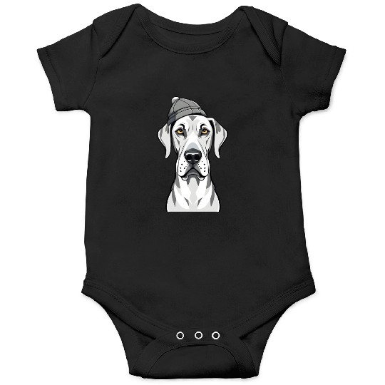 Funny Great Dane with cap Onesies