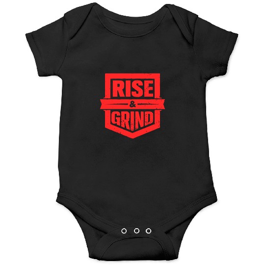 Rise and Grind Gym Typography Design Onesies