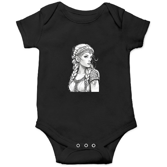 Viking female hairstyles grayscale Onesies