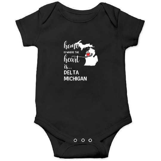 Delta County Michigan Is Where My Heart Is Gift Onesies