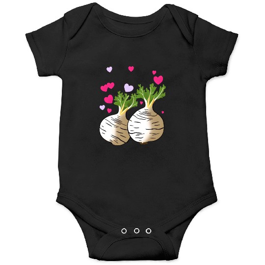 Turnip Love Hearts Valentine's Day Onesies