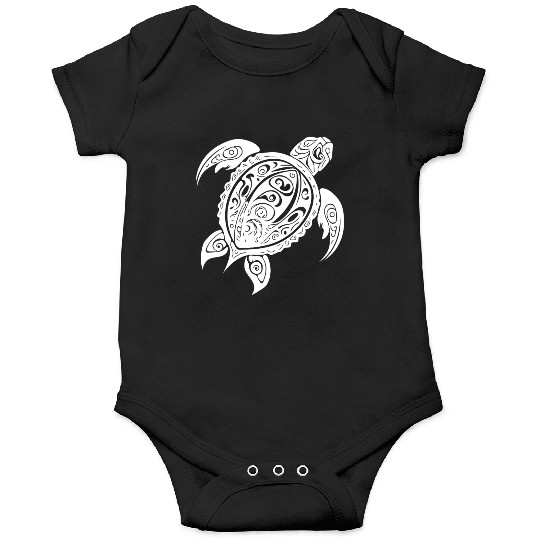 Vintage Abstract Wild Tattoo Turtle Onesies