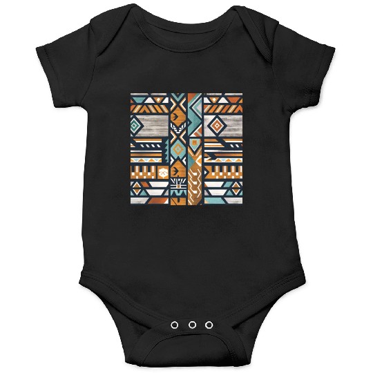 Urban Tribal Pattern - Aztec - Concrete and Wood Onesies