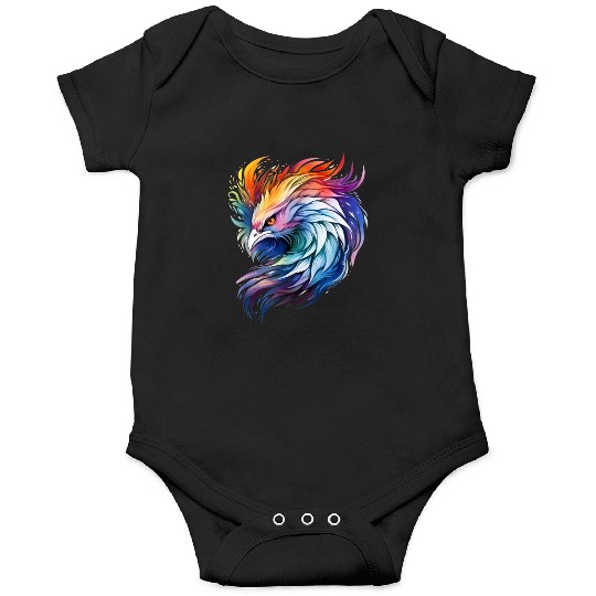 Cool Colorful Watercolor Phoenix Onesies