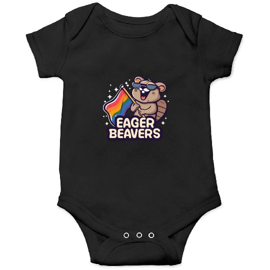 Eager Beavers with Pride LGBT Flag Onesies