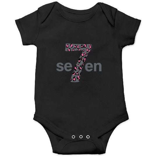 Seven in pink animal print Onesies