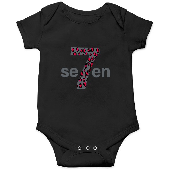 7 in red animal print Onesies
