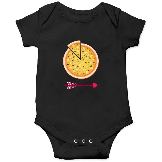 PIZZA is my valentine - Arrow Pointing Left Onesies