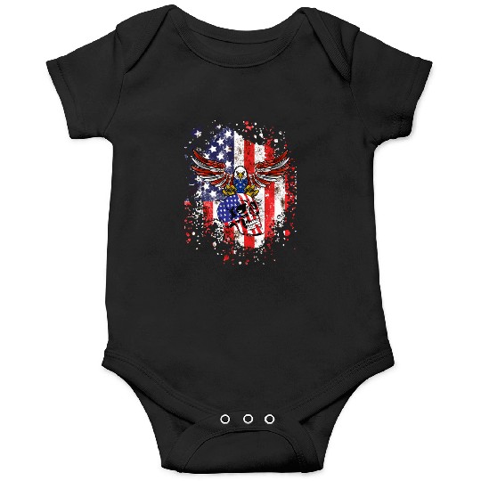 American eagle skull Onesies