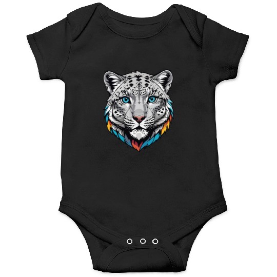 Majestic Snow Leopard Portrait - Exotic Wildlife Onesies