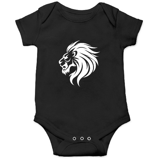 Angry Lion Head Tattoo Style Waving Mane Onesies