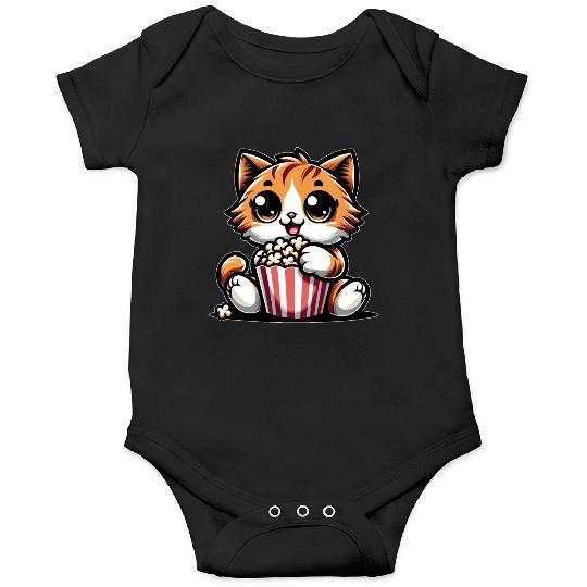 Cinema Cat, Cute Tomcat with Popcorn Onesies
