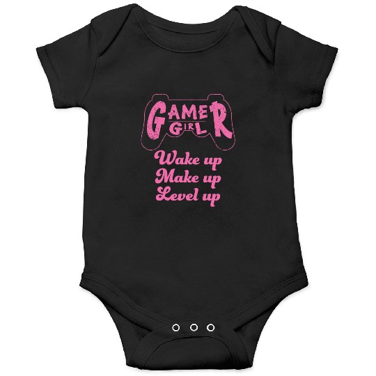 Gamer Girl Wake Up Make Up Level Up Onesies
