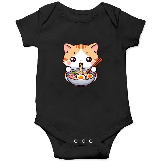 Cute Cat Eating Ramen Onesies